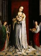 Gerard David Madonna and Child with Two Music Making Angels oil on canvas